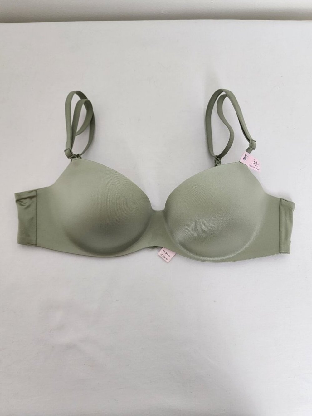 Victoria's Secret Flex Factor Lightly Lined Balconette Bra 34C Sage Green NWT